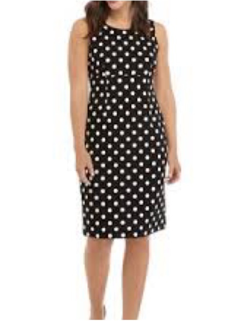 Kasper Black and White Polka Dot Sleeveless Dress 10